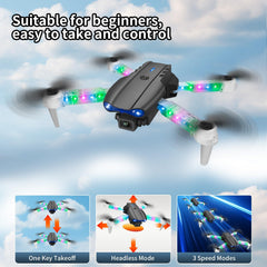OBEST Drone with 1080P Camera with LED Lights for Kids and Adults, Foldable Quadcopter with WiFi Transmission, One Key Takeoff/Landing, 3D Flips, 2 Batteries, Drone Toy Gifts for Boys Girls
