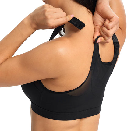 Lemorosy Women's Front Closure Plus Size Full Cup Back Support Bra (Black, 80B)