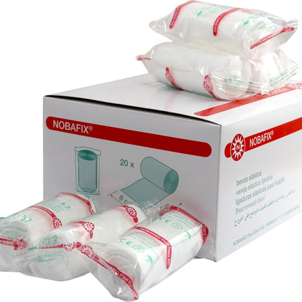 NOBA 20 gauze bandages, fixation bandages, 8 cm x 4 m, individually wrapped in foil