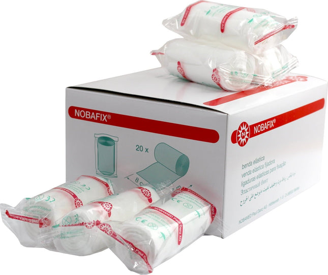 NOBA 20 gauze bandages, fixation bandages, 8 cm x 4 m, individually wrapped in foil