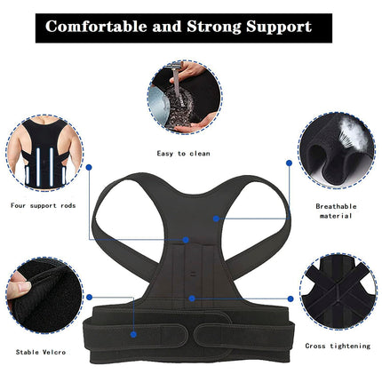 Back straightener, posture correction back women and men, back posture corrector, lumbar support adjustable back posture corrector create an upright and confident posture