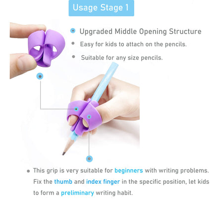 UWinsic 8x writing aid for children's pens - learning to write aid grip learning to write pen pencil grips children's pen holder pencil holder posture left-handed - right