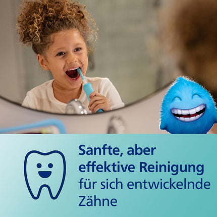 Philips Sonicare For Kids, electric sonic toothbrush with app, for children 3 years and older, with SmarTimer and QuadPacer for thorough cleaning, turquoise, model HX6322/04