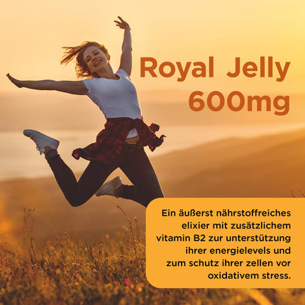 Healthspan Royal Jelly 600 mg | Reduces tiredness and fatigue | Nutritious nectar | Added vitamin B2 | Contains at least 6% HDA | Vegetarian | 90 Capsules