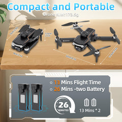 Drone with Camera for Kids Brushless Motor, 720P Drone, Drone with for Kids Beginners, Optical Flow Positioning, Obstacle Avoidance, Headless Mode, OneKey Start, 2 Batteries