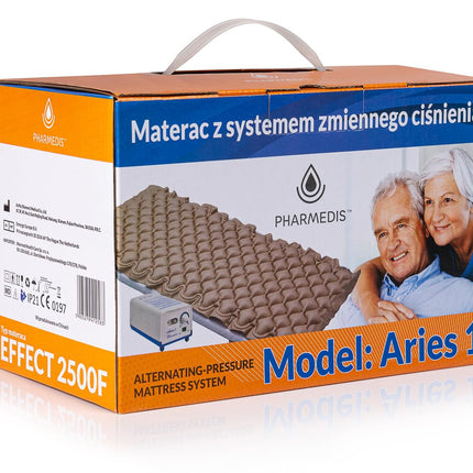 PHARMEDIS - Alternating pressure mattress on nursing bed with mattress pump Aries - 200 x 90 cm decubitus mattresses - self-inflating air mattress bed for bedridden patients - anti-decubitus mattress 90x200
