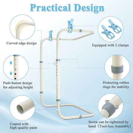 Ceiling Lifter Foot Cradle Lifting Bar for Feet Adjustable Ceiling Support Lifter Holder Bed Foot Tent Ceiling Riser Sheet Elevation Heavy Duty Steel Medical Accessory Leg Knee Ankle Surgery