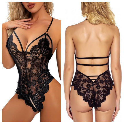 Satohom Women's Sexy Body Lingerie Lace Bodysuit Deep V-Neck Erotic Negligee Lingerie Babydoll Underwear Sexy Outfit for Sex Babydoll Body