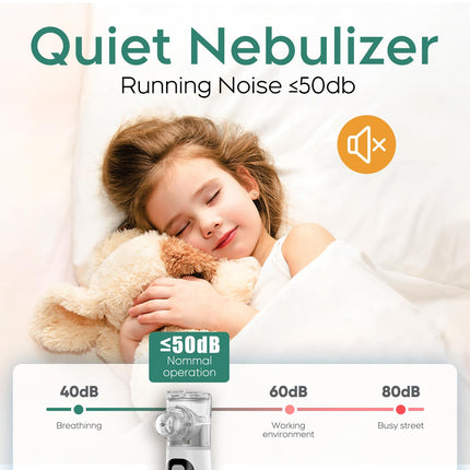 Inhalers for adults/children, Berrlly portable inhaler, saline solution for inhalation, inhalation solution, suitable for colds and respiratory problems, electric, quiet, with mouthpiece and mask