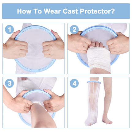 Apasiri plaster shower protector leg adult, plaster protector lower leg waterproof for plaster casts, bandages, leg protection showers keep your leg dry