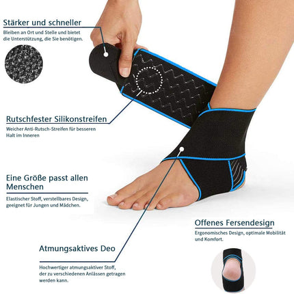Teylam Ankle Brace, Adjustable Ankle Brace, Flexible Ankle Brace, Ultra Thin Foot Brace, Running Football, Right and Left Ankle (Blue)