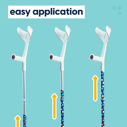 myCover - Trendy cover for crutches and walking sticks, fits all crutches and walking sticks, elastic fabric, washable (Dots - 2 pieces)