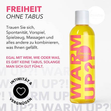 Loovara Massage Oil 250 ml WARM UP, natural oils, erotic massage oil, warming love oil for arousal during foreplay, with a sweet scent for partner massage, vegan