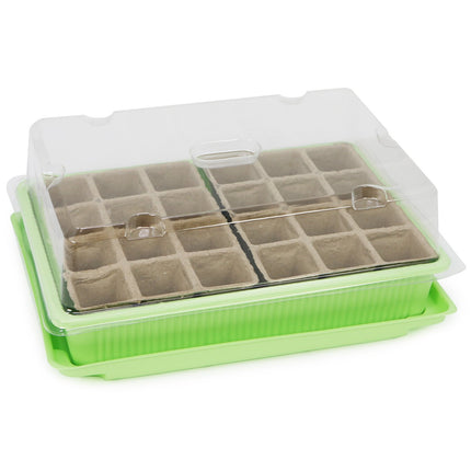 com-four® 2x Indoor Greenhouse for Growing Plants, Growing Kit for 40 Plants, Planter for the Home, 26.5 x 19.5 x 10.5 cm (02 Pieces - Indoor Greenhouse)