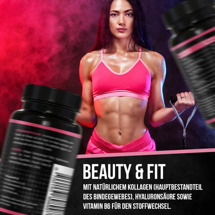 BRNR LADY BRNR - BeautyFit Metabolism Formula with Vitamin B6, Connective Tissue with Copper, Collagen, High Dose Hyaluronic Acid, Biotin, 120 Capsules