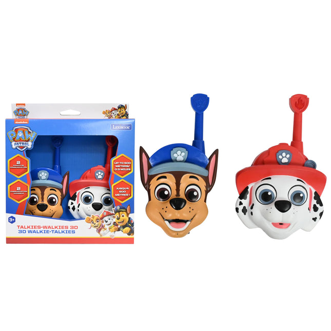 Lexibook, Paw Patrol, 3D Chase and Marshall Walkie-Talkies, 500m range, 2 communication channels, belt clip, red/blue, TW18PA