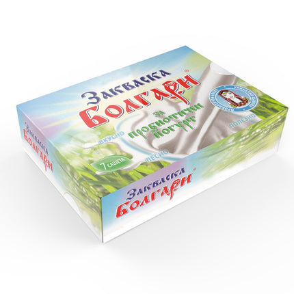 Yogurt ferment "BOLGARI" - 7 sachets of freeze-dried starter cultures for yogurt with Lactobacillus rhamnosus