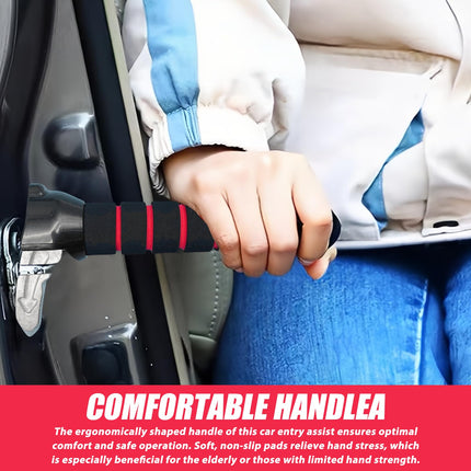Car entry aid, car assistant support handle for seniors: PRITOK 2pcs car entry aid, exit aid, grab handles, car grab bar, window breaker, car handles support handle for seniors (red)