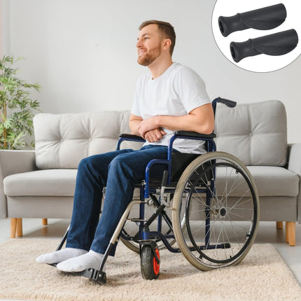 Colexy 2 Pack Comfort Rollator Handles, Ergonomically Shaped, Rubber Handles, Rollator Grip, Rollator Holder, Right and Left, Hand Grip for Mobility Aid, φ 22 mm (Black)
