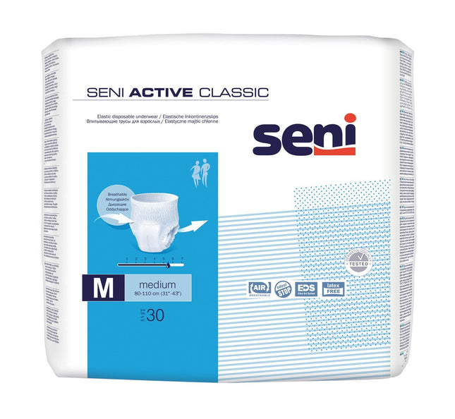 SENI Active Classic Incontinence Briefs Disposable M