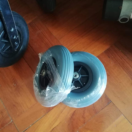 1 Pair of Wheelchair Wheels Front Small Wheels Wear-resistant Solid Tire 20 cm (8 inches), For Replacement of Wheelchair Walking Aid Gray