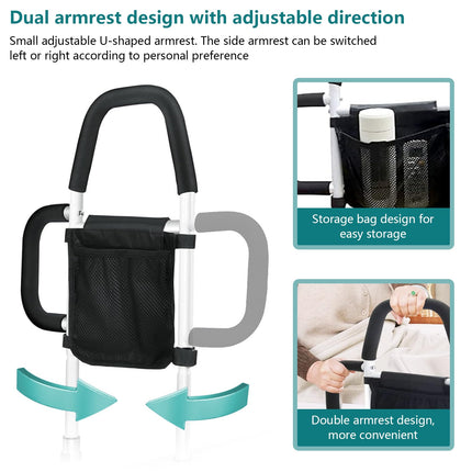 Thaijoy Bed Riser, Bed Rail Fall Protection with Storage Bag &amp; Removable Reinforced Armrest, Adjustable Bed Entry Aid for People with Limited Mobility Offers