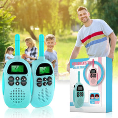 ULEWAY Walkie Talkie for Kids? Rechargeable Two-Way Radio, 3 km Range, Boy Girl Toy 4-12+ Years, 16 Channels, Walkie Talkie for Outdoor Adventures, Camping, Hiking 2 Pack - Pink Blue