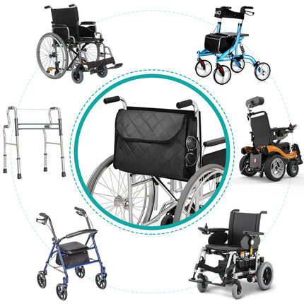 WPPQWP Wheelchair Bag Rear, Wheelchair Accessories, Waterproof Bag for Rollator, Universal Rollator Bag, 39 x 29 x 15 cm (Black)
