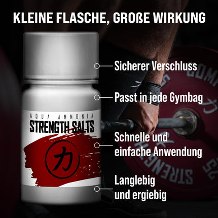 Strength Shop Smelling Salts made from extra strong ammonia, 1 x 50 ml, smelling salt for extreme focus and alertness, ideal as ammonia smelling ampoules for the gym, strength training, powerlifting, etc.