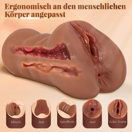 Masturbation for Men Masturbator Pocket Pussy Sex Toy for Men, Pocket Pussy Large Sex Toy for Couples, Electric 3D Vagina Clitoris with Penis Ring Mini Vibrator Sex Toy Set