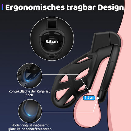 Yivans Resin Chastity Cage Sex Toy Men Chastity Belt Cock Cage with 5 Penis Rings, SM Fetish Extreme Penis Bondage Hollow Design Breathable Penis Cage