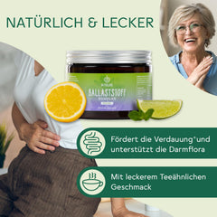 BitterLiebe Fiber Powder with Lemon Flavor - Mix of ground psyllium husks, inulin (prebiotics), apple fiber, and acacia fiber - Multi Fiber Complex, the perfect intestinal cleanse - 300g