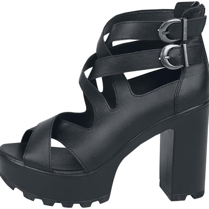 Black Premium by EMP Women's Black High Heels with Straps EU41