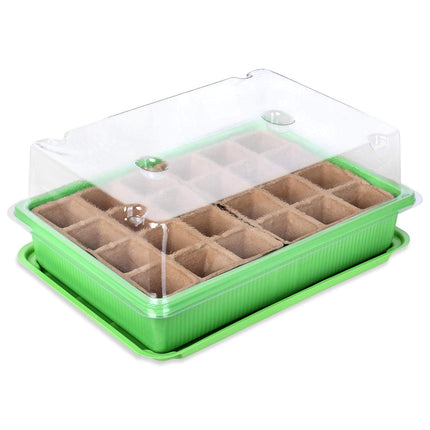 Schramm® 6 piece cultivation set greenhouse cultivation tray pots indoor greenhouse 27 x 19 x 11 cm for 144 cultivation pots cultivation set mini greenhouse