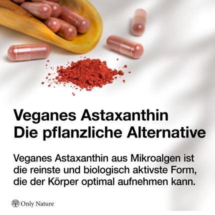 Only Nature® Astaxanthin 12 mg - 60 high-dose capsules - Made in Germany &amp; laboratory-tested - Natural &amp; without additives