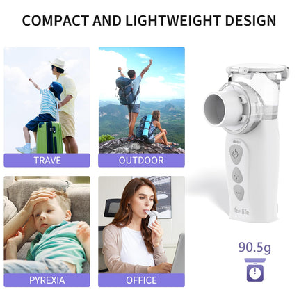 FEELLIFE Inhaler Adults, Inhalation Device Adults Children, Nebulizer Inhaler, Nebulizer Inhaler Quieter Under 25 dB, Portable Rechargeable Inhaler Respiratory Diseases