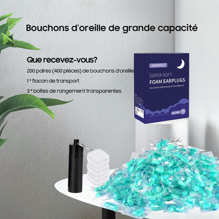 200 Pairs Earplugs, Earplugs for Sleeping, Soft Disposable Noise-Cancelling Hearing Protection Plugs, 38 dB SNR for Sleeping, Automotive Industry, Construction Industry, Mining