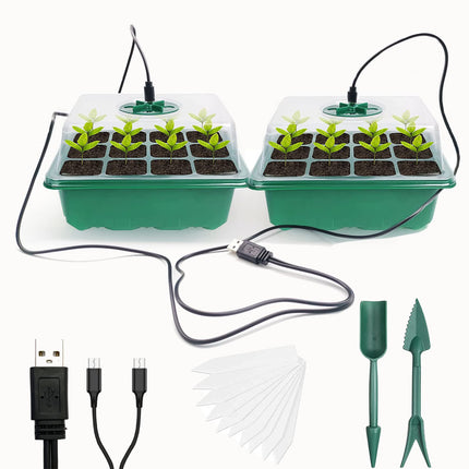 VDYXEW Mini Greenhouse with Light, Growing Greenhouse, Sun-like Plant Lights with Full Spectrum, Growing Kit Indoor Greenhouse Grow Box Plant Lamp Growing (2 Pack LED)