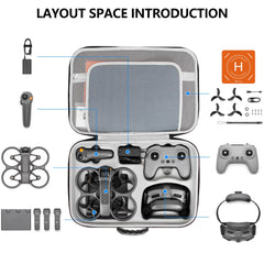 FPVtosky Avata 2 Case for DJI Avata 2 Accessories, Hard Case for DJI Avata 2 Fly More Combo for DJI Goggles 3/RC Motion 3/FPV Remote Controller 3, Battery Charging Station, Avata 2 Accessories