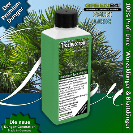GREEN24 Trachycarpus fertilizer for hemp palms Ticino palms Trachycarpus fortunei wagnerianus palms as a special root fertilizer + foliar fertilizer professional line fertilize