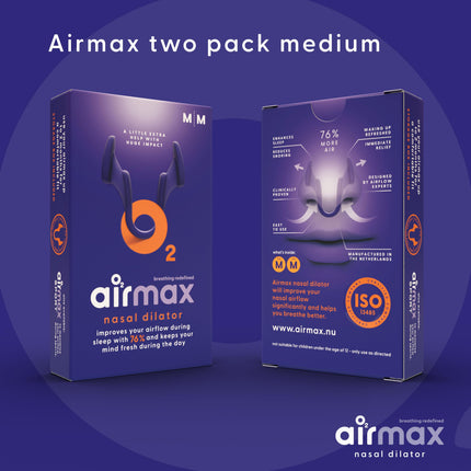 Airmax Nasal Dilator | 76.1% More Air | Breathe Better, Sleep Better | Snore Stopper | 2 Pieces Size Medium (M) Pack for 4 Months | Nasal Dilator for Free Breathing Through the Nose