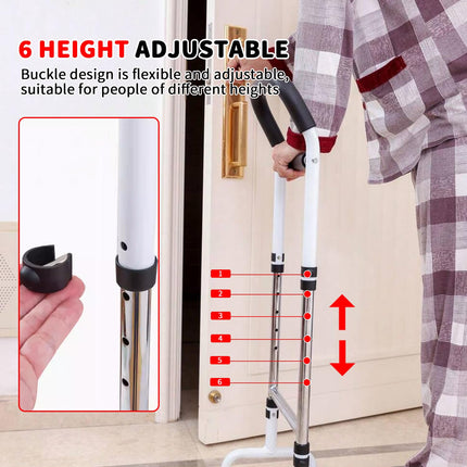 Standing aid for the bed, elderly standing aid, mobile standing aid, standing and sitting aid - 6 levels adjustable, support frame - load capacity 136 kg, standing bed standing aid suitable for the elderly and disabled people