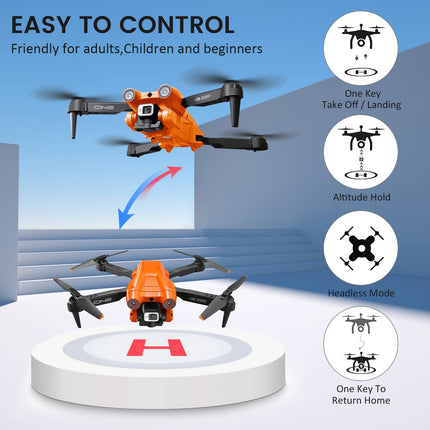 Mingfuxin Foldable Drone with Camera for Beginners, RC Quadcopter Drone with App WIFI FPV Live Video, Altitude Hold, Headless Mode, One-Key Takeoff and Landing for Adults and Kids