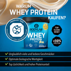 Bodylab24 Whey Protein Powder, Vanilla, 2kg
