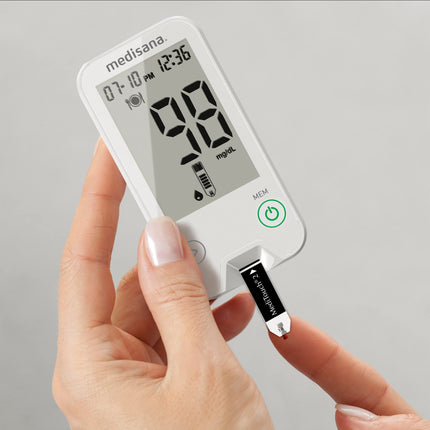 medisana blood glucose test strips, for MediTouch &amp; MediTouch 2, easy to use, precise measurement, including underfill detection, 50 pieces