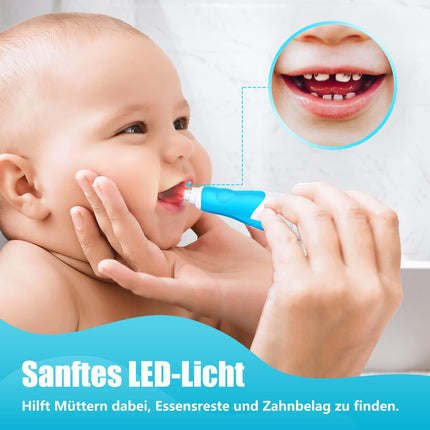 Electric Toothbrush Children Baby Toothbrush Children's Toothbrush Electric from 1 2 3 Years with LED Light Integrated Timer 90% Rounded Bristles Baby Toothbrush for Toddlers from 6 Months (Blue Penguin)