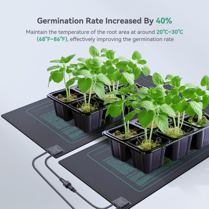 Luxbird Seedling Germination Heating Mat, 6 Pack, One-to-Many Control, Indoor Greenhouse Heating Mat, 21 Watt, IP67 Waterproof, 52.7 x 25.4 cm