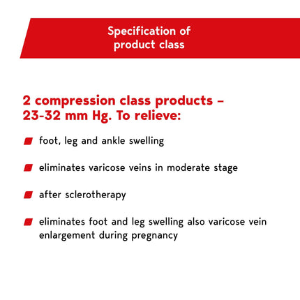 Lauma Medical® compression stockings with silicone lace band for women, class 2, closed toe, thigh-high stockings varicose veins, frequent swelling in legs.