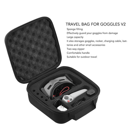 VBESTLIFE Drone Goggles Storage Bag, Storage Bag for Goggles 2 V2 Storage Case Nylon Sponge Handbag Carrying Bag Drone RC Accessories Black