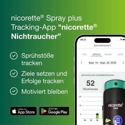 NICORETTE Spray three-pack with mint flavor – Quit smoking with nicotine spray – 1 spray replaces up to 150 cigarettes – for smoking cessation